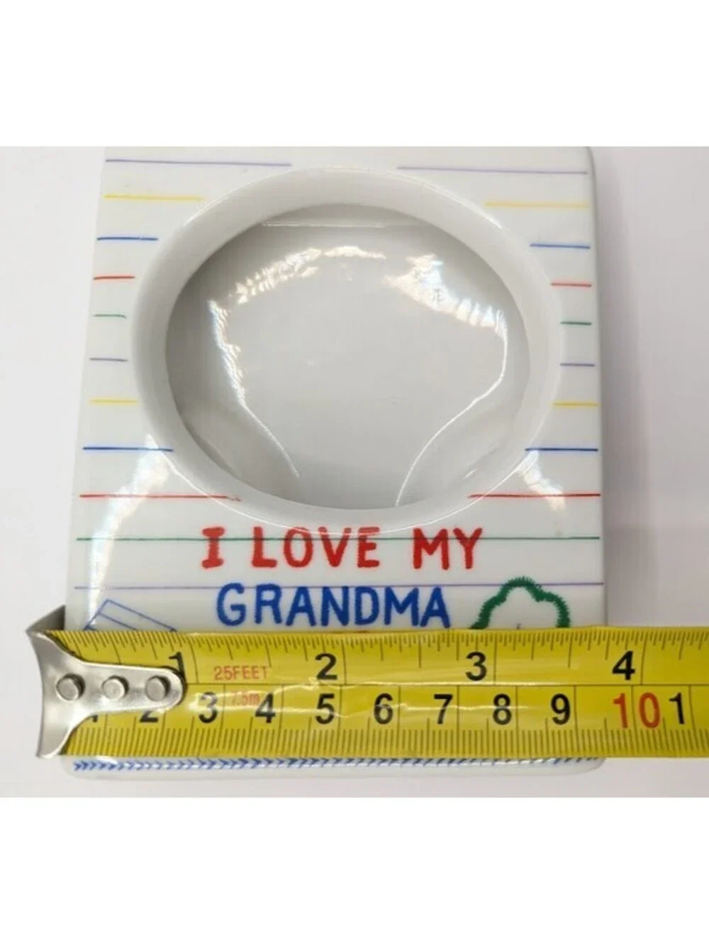 Vintage Ceramic I Love My Grandma Picture Frame Cute Child Drawn Style Retro